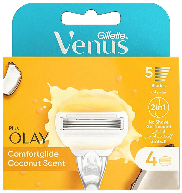 تیغ یدک ژیلِت مدل ونوس اولای کوکونات سنت Gillette VENUS OLAY Coconut Scent بسته 4 عددی