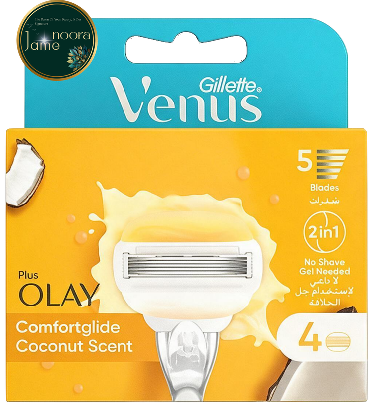 تیغ یدک ژیلِت مدل ونوس اولای کوکونات سنت Gillette VENUS OLAY Coconut Scent بسته 4 عددی