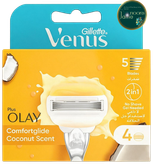 تیغ یدک ژیلِت مدل ونوس اولای کوکونات سنت Gillette VENUS OLAY Coconut Scent بسته 4 عددی