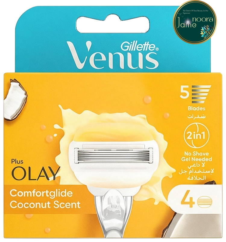 تیغ یدک ژیلِت مدل ونوس اولای کوکونات سنت Gillette VENUS OLAY Coconut Scent بسته 4 عددی