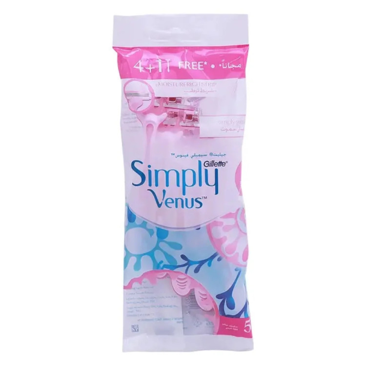 خود تراش ژیلت مدل SIMPLY Venus بسته 5 عددی