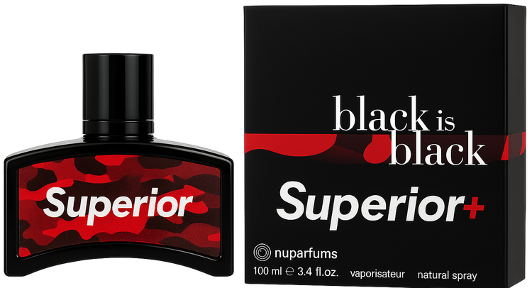 عطر ادکلن مردانه nuparfums@ آمریکایی مدل بلک ایز بلک ساپریور BLACK IS BLACK «Superior» 100ml